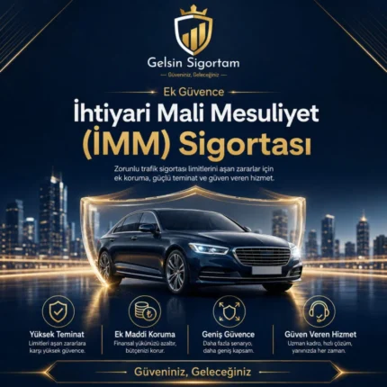 İMM sigortası ile trafik sigortası limitlerini aşan maddi, bedeni ve ek sözleşmeyle manevi tazminat risklerine karşı Gelsin Sigortam'dan teklif alın.